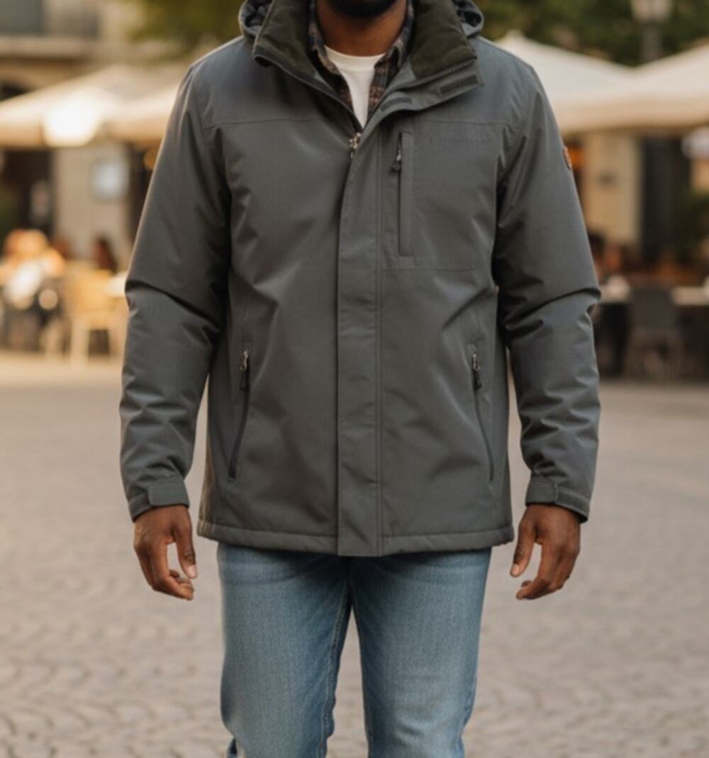 Rugged Elements Men's Midweight Parka Jacket Gray Size Medium